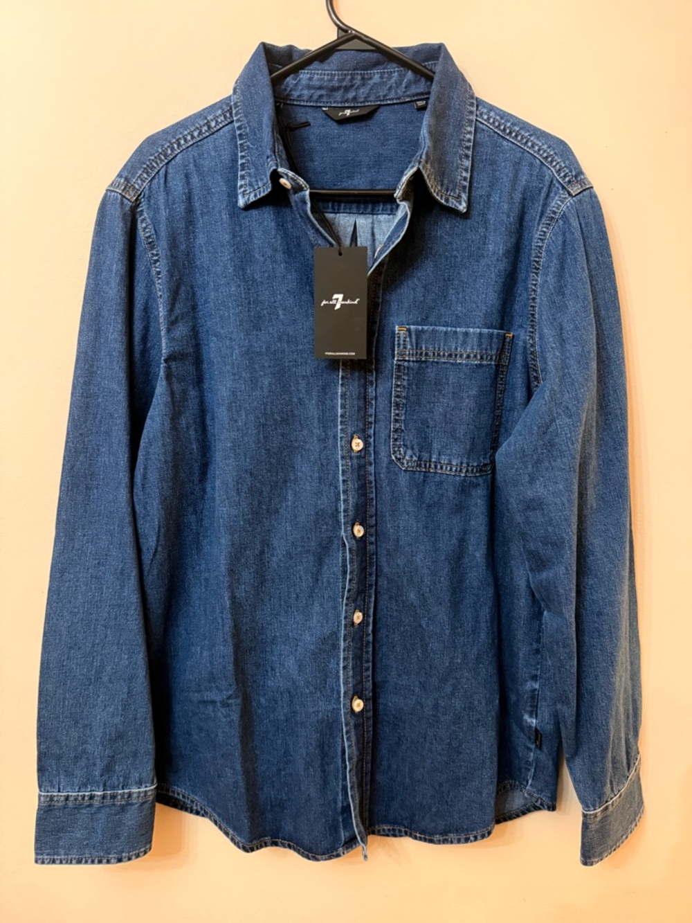 7 For all mankind men’s denim Shirt with Chest Pocket(brand new)